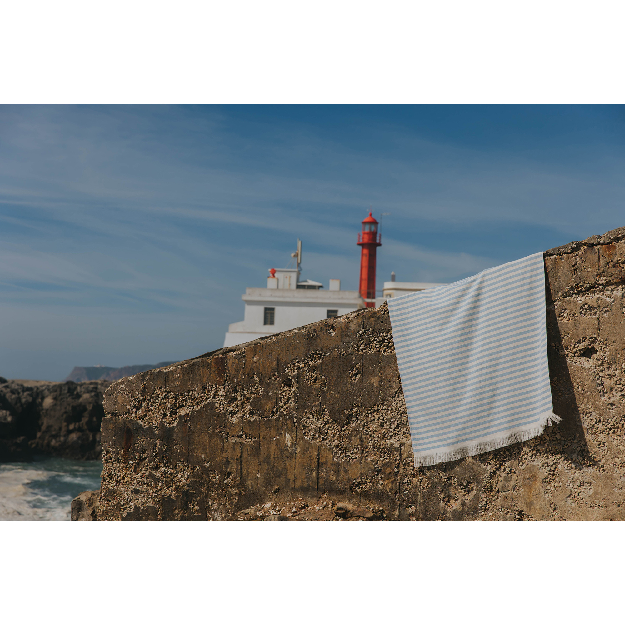 Torres Novas 1845 Beach towel Barra, Blue - 100 x 180 cm - 100% Cotton