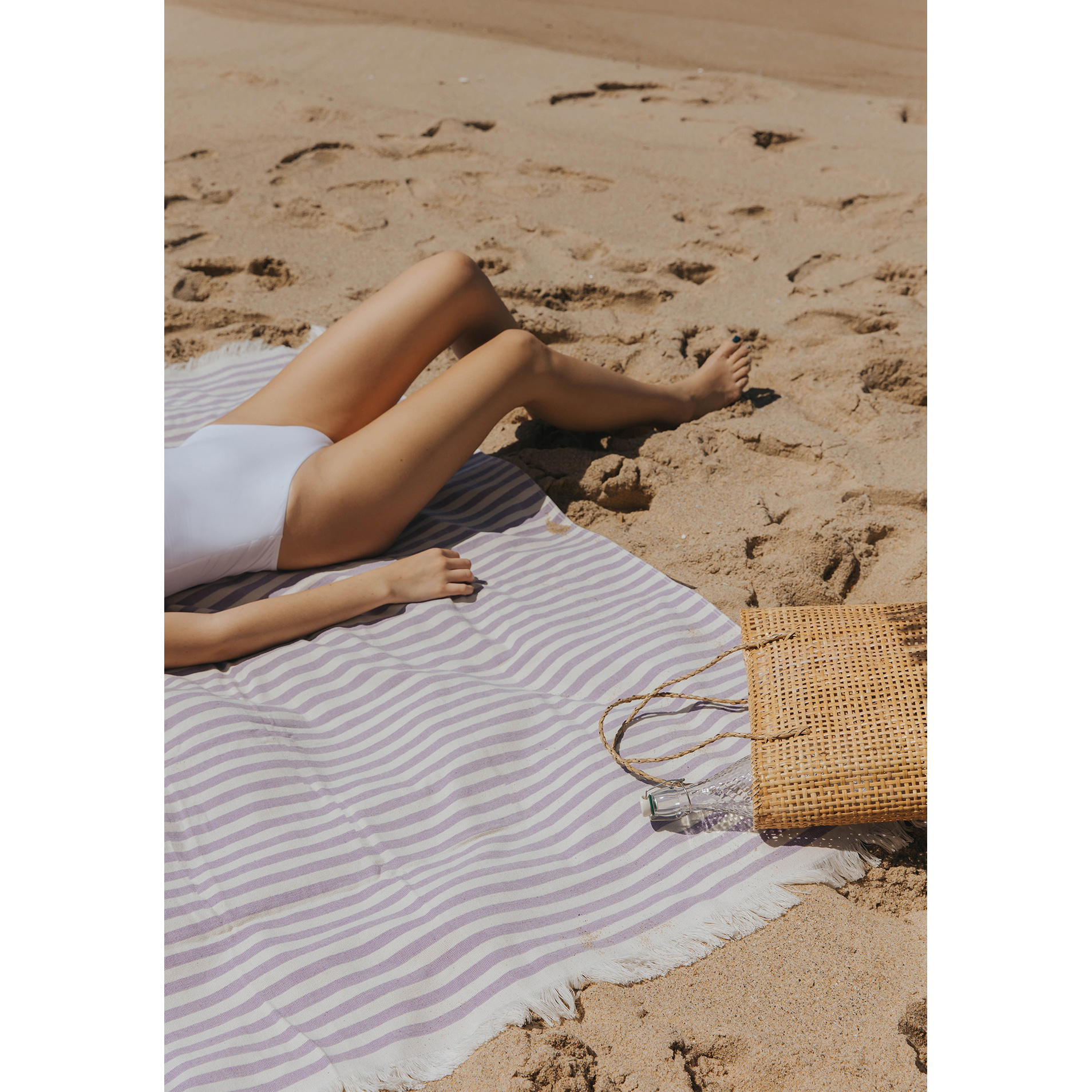 Torres Novas 1845 Beach towel Barra, Lavender - 100 x 180 cm - 100% Cotton