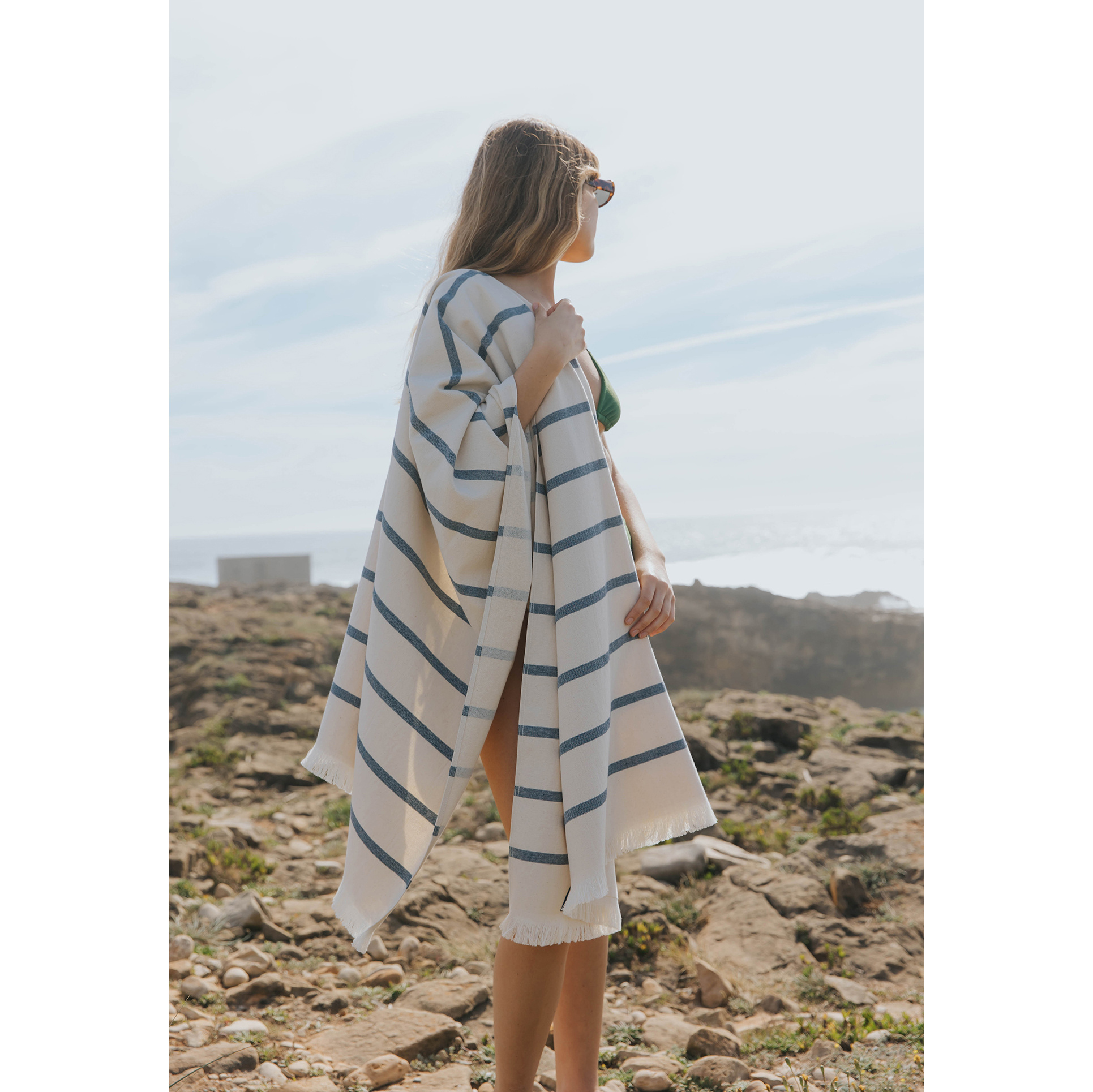 Torres Novas 1845 Strandlaken Boa-Nova, Navy - 70 x 130 cm - 100% Katoen