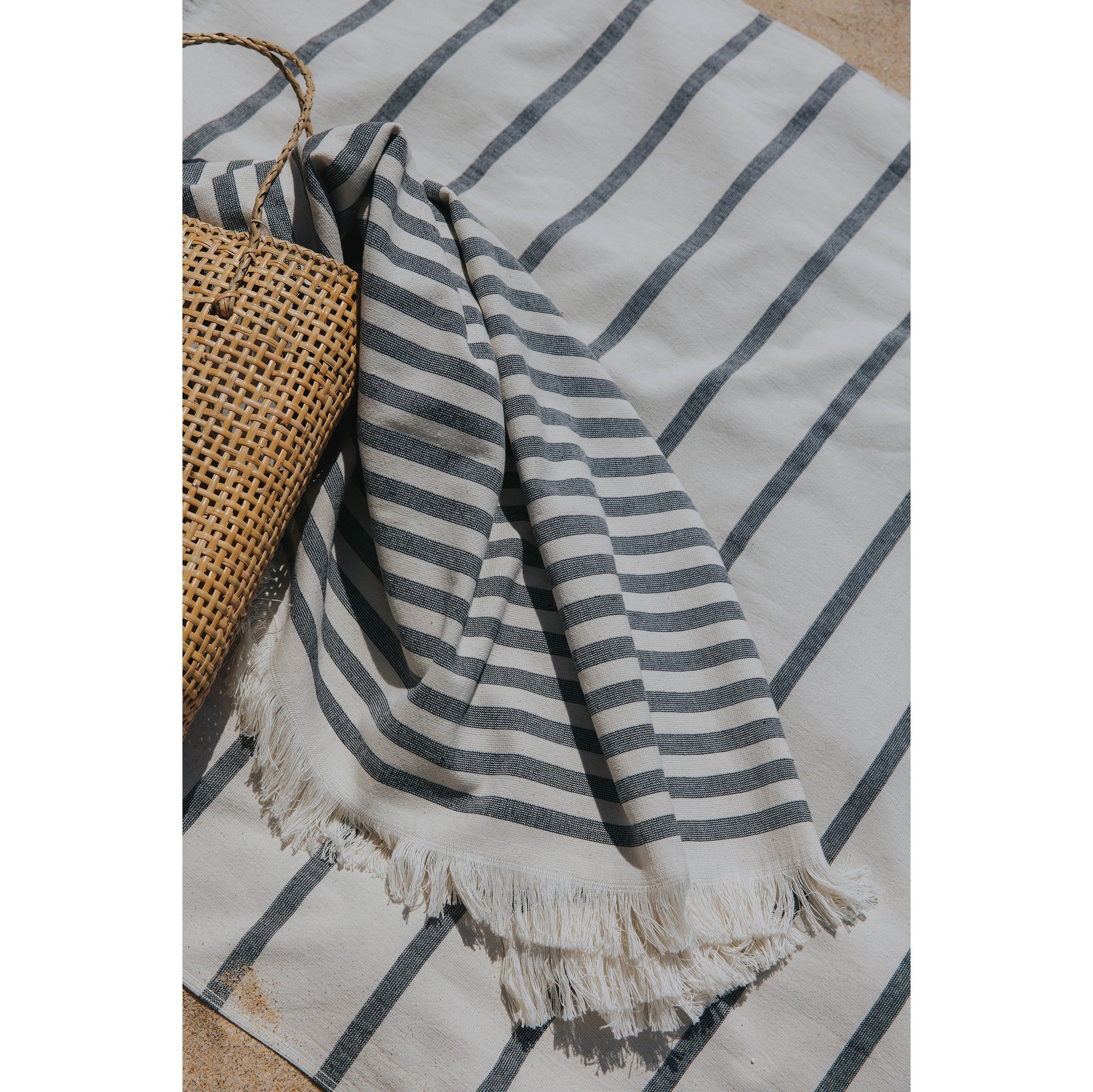 Torres Novas 1845 Beach towel Boa-Nova, Navy - 70 x 130 cm - 100% Cotton