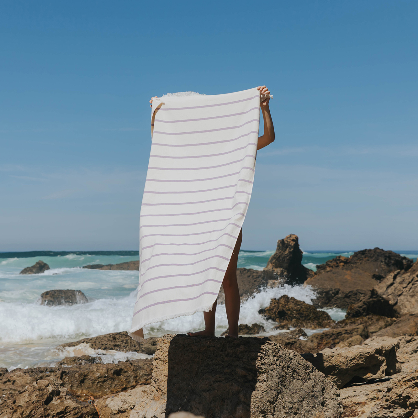 Torres Novas 1845 Beach towel Boa-Nova, Lavender - 100 x 180 cm - 100% Cotton