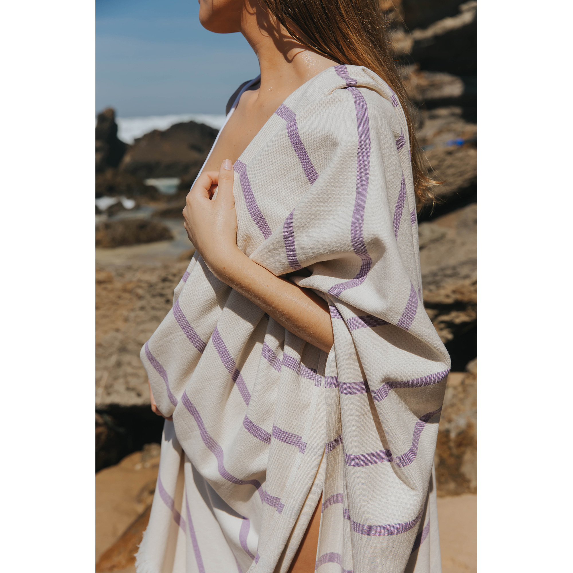 Torres Novas 1845 Beach towel Boa-Nova, Lavender - 180 x 180 cm - 100% Cotton