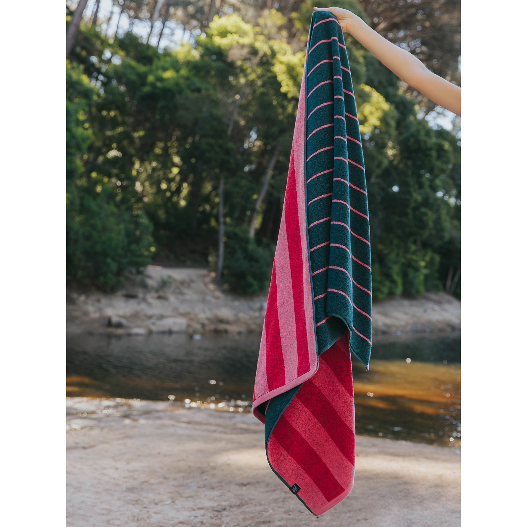 Torres Novas 1845 Beach towel Pena, Pink - 100 x 180 cm - 100% Cotton