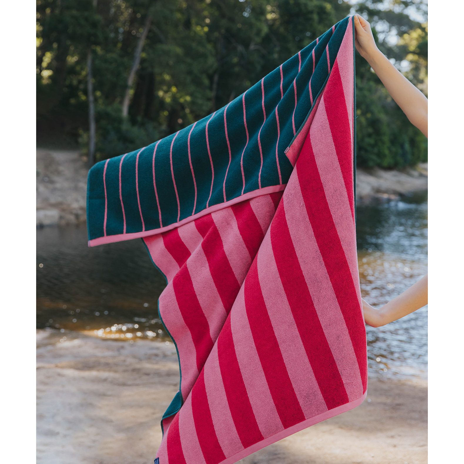 Torres Novas 1845 Beach towel Pena, Pink - 100 x 180 cm - 100% Cotton