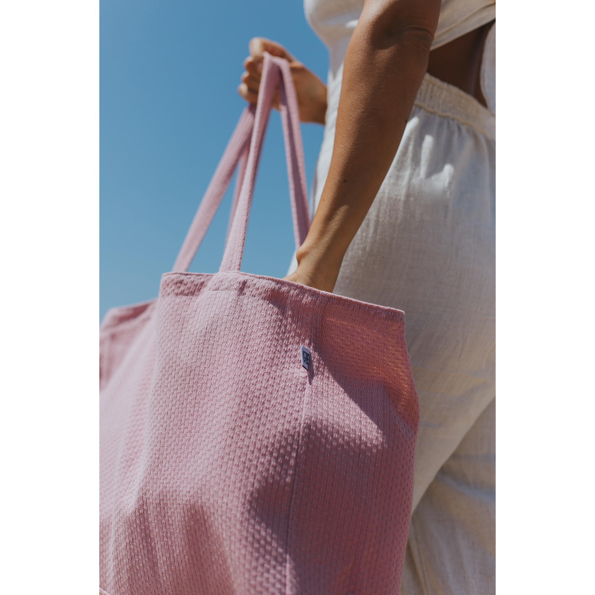 Torres Novas 1845 Beach bag Santa Maria, Old Pink - 41 x 29 x 14 cm - Cotton