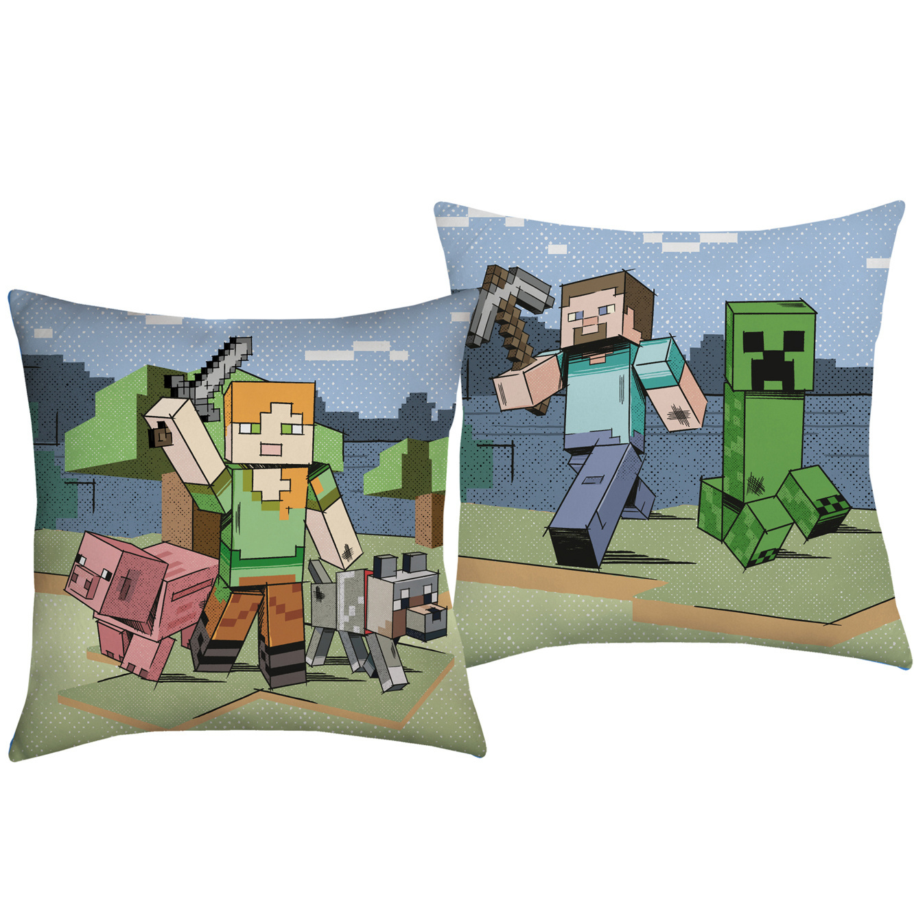 Minecraft Cushion, Overworld - 40 x 40 cm - Polyester