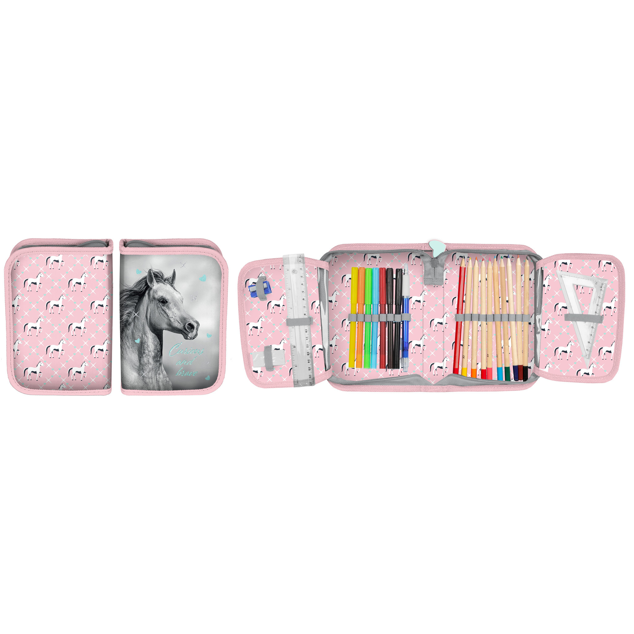 Animal Pictures Gevuld Etui, Brave - 19,5 x 13 cm - 22 st. - Polyester