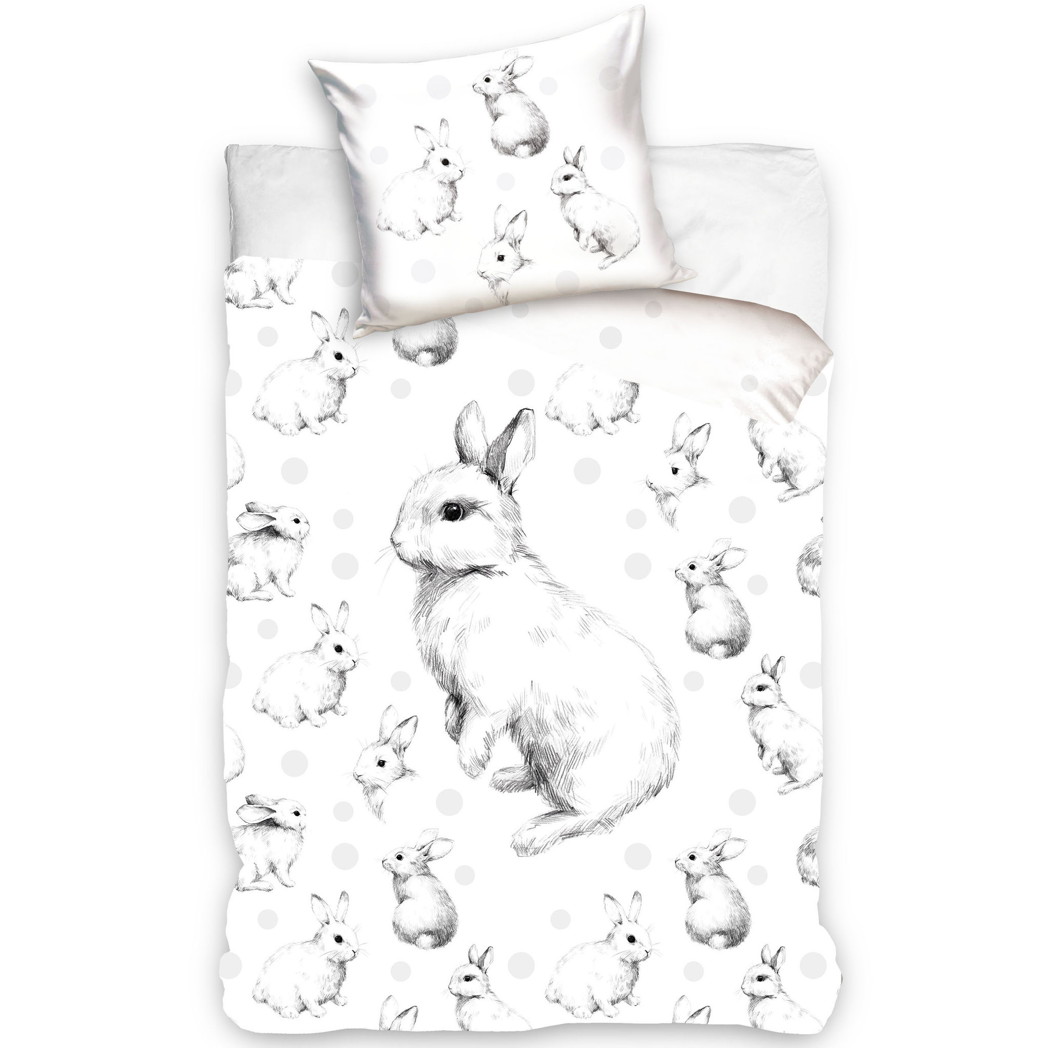 Animal Pictures Duvet cover, Bunnies - Single - 140 x 200 cm - Cotton