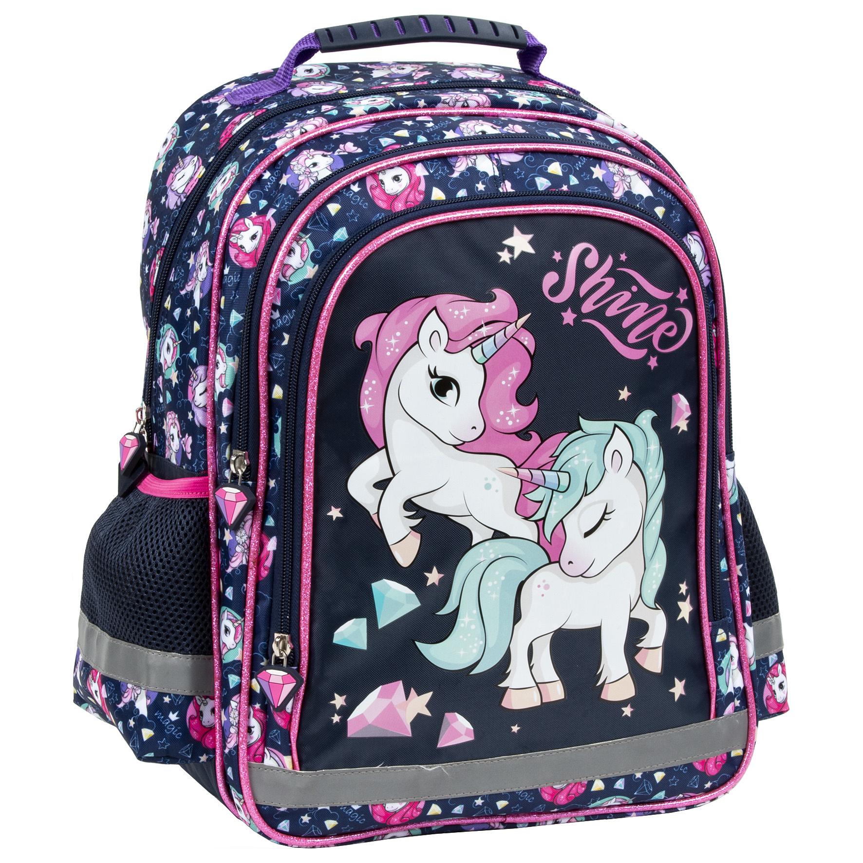 Unicorn Backpack, Shine - 38 x 28 x 17 cm - Polyester