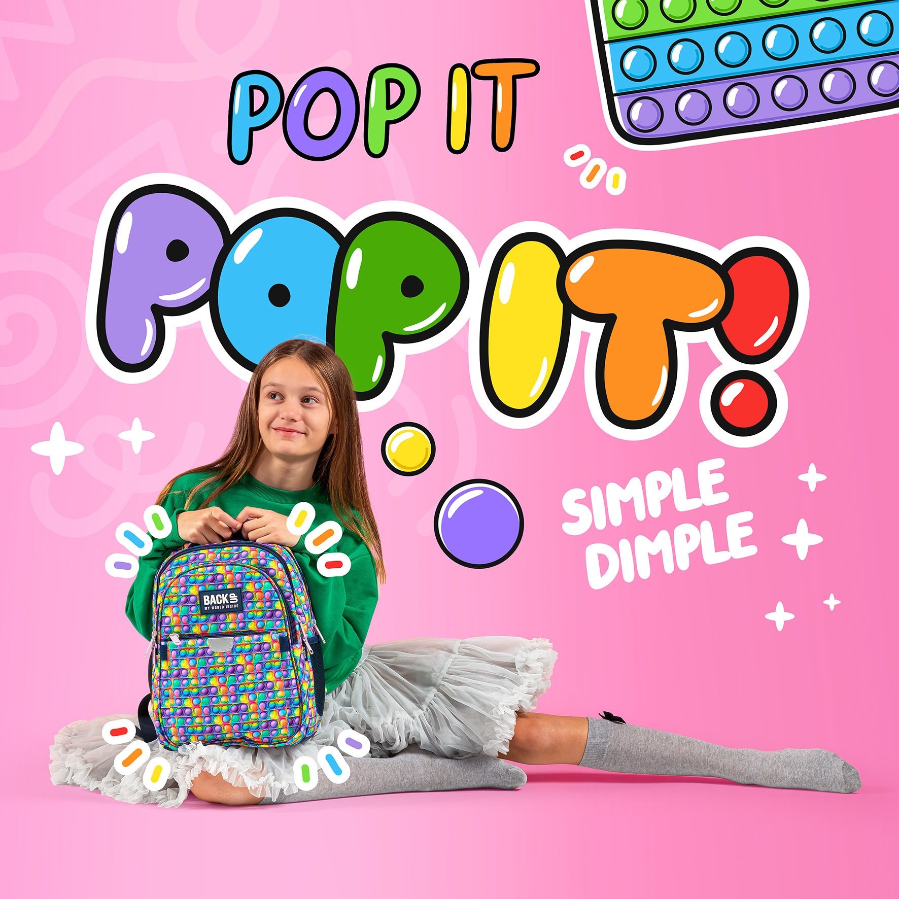 BackUP Backpack, Pop IT - 39 x 27 x 20 cm - Polyester