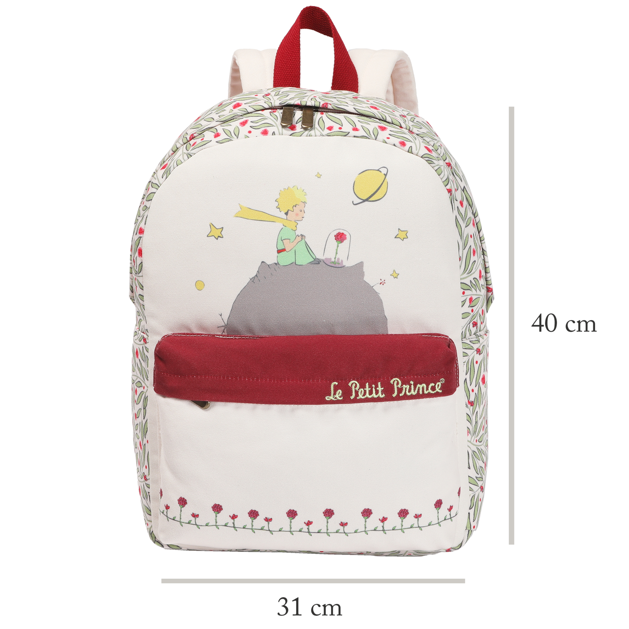 De Kleine Prins Backpack, Rose - 40 x 29 x 11 cm - Cotton / Polyester