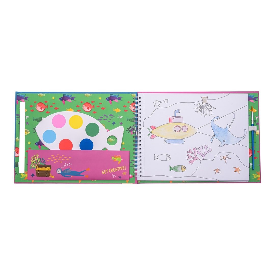 Floss & Rock Schilders blok, Oceaan - 27 x 20 x 1 cm - Multi