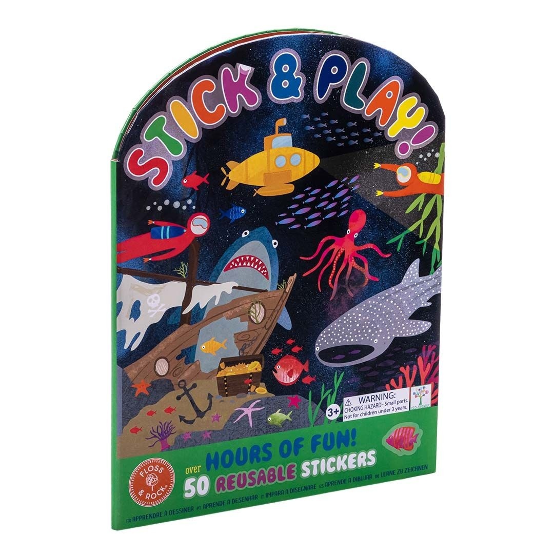 Floss & Rock Sticker book with reusable stickers, Ocean - 27.5 x 21.5 x 1 cm - Multi