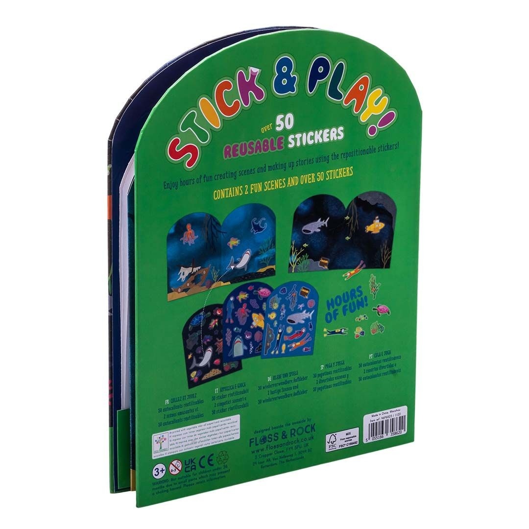 Floss & Rock Sticker book with reusable stickers, Ocean - 27.5 x 21.5 x 1 cm - Multi