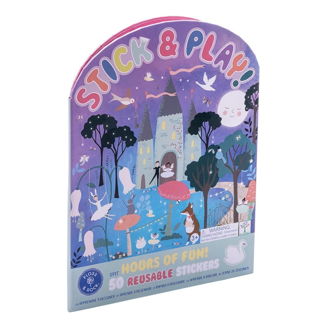 Floss & Rock Stickerboek met herbruikbare stickers, Zwanenmeer - 27,5 x 21,5 x 1 cm - Multi