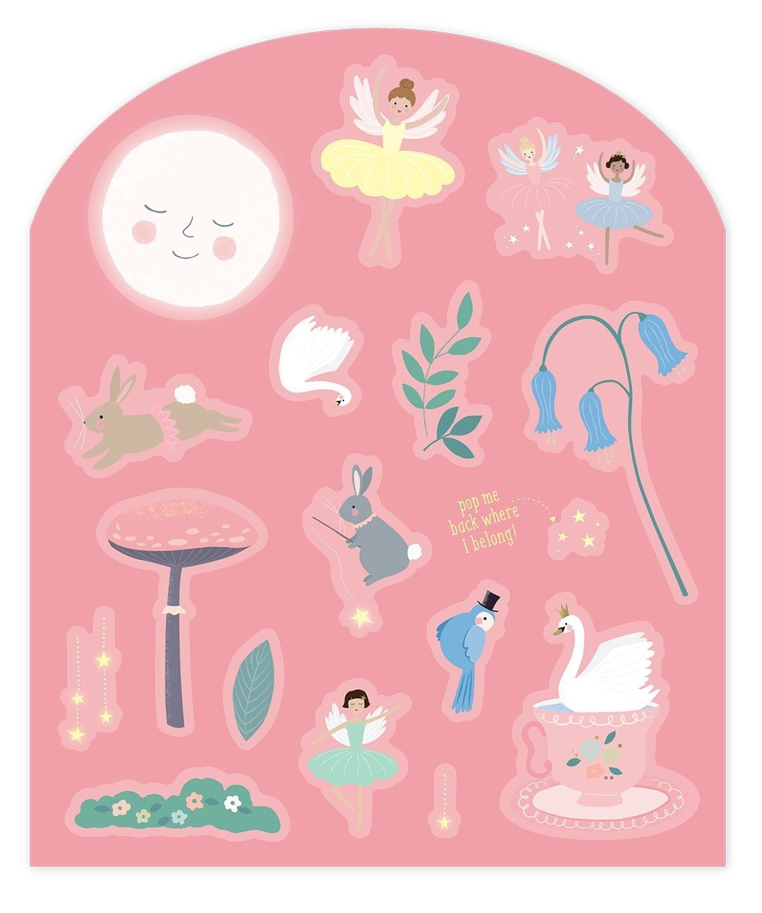 Floss & Rock Sticker book with reusable stickers, Swan Lake - 27.5 x 21.5 x 1 cm - Multi