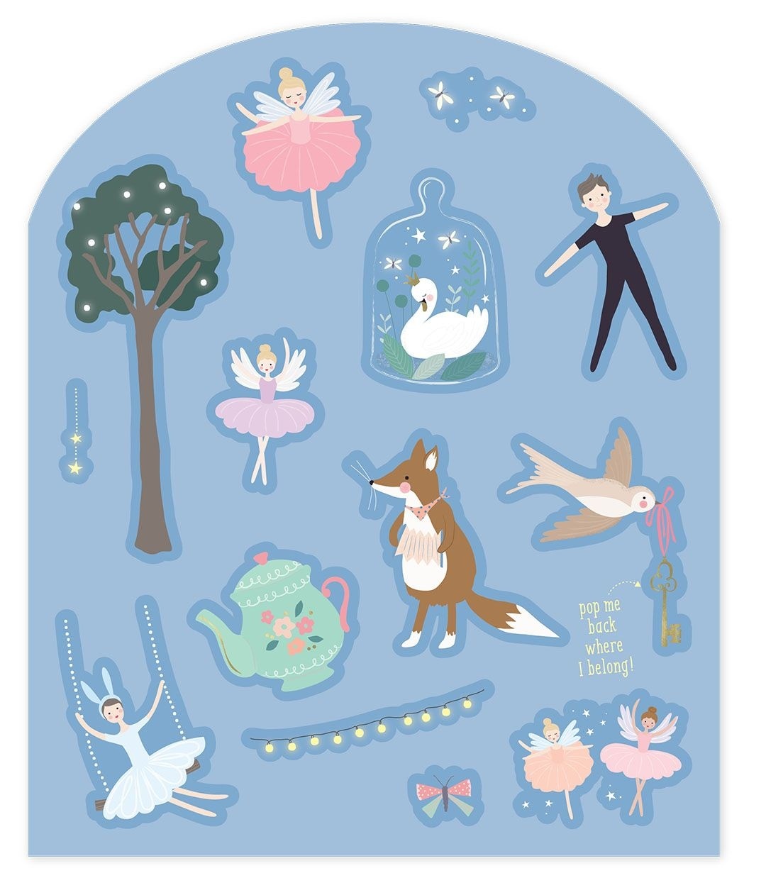 Floss & Rock Sticker book with reusable stickers, Swan Lake - 27.5 x 21.5 x 1 cm - Multi