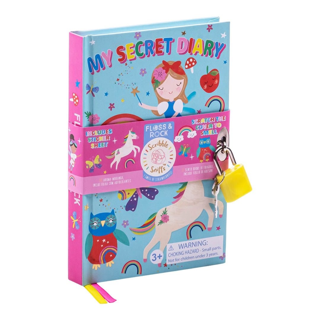 Floss & Rock Diary Rainbow Elf - 15 x 10 x 1.5 cm - with scent, stickers & lock