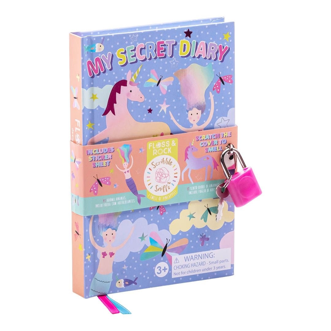 Floss & Rock Diary Fantasy - 15 x 10 x 1.5 cm - with scent, stickers & lock