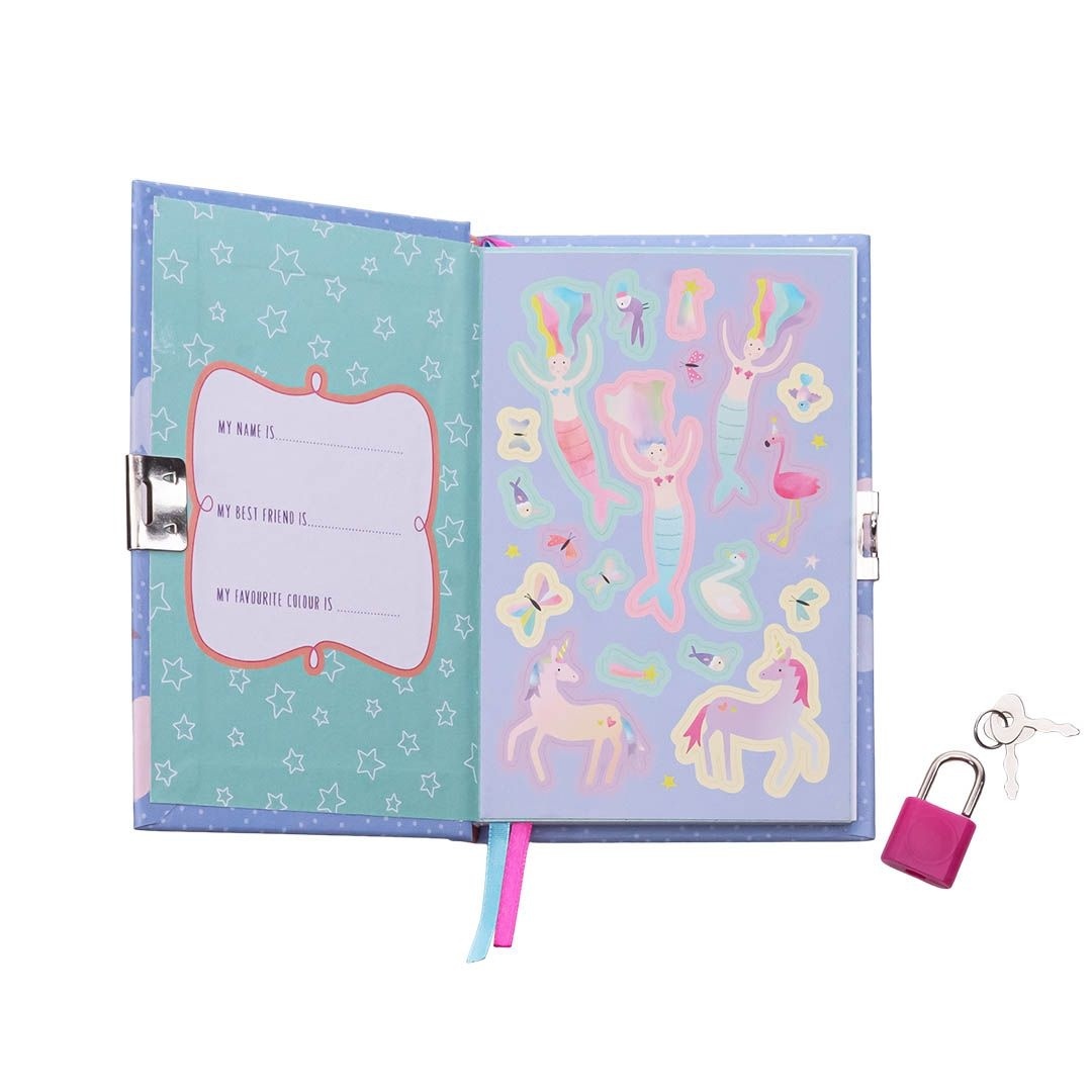 Floss & Rock Dagboek Fantasie - 15 x 10 x 1,5 cm - met geur, stickers & slotje