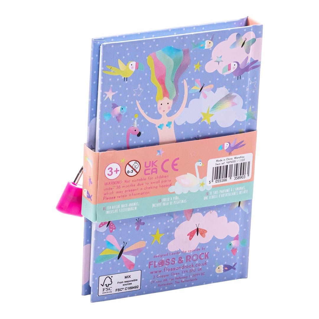 Floss & Rock Dagboek Fantasie - 15 x 10 x 1,5 cm - met geur, stickers & slotje