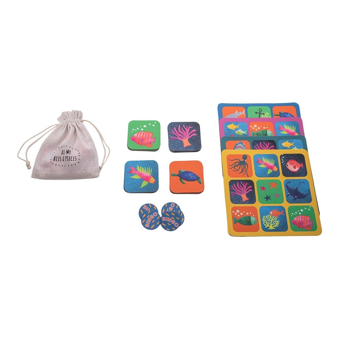 Floss & Rock Lotto / Bingo spel, Oceaan - 17 x 17 x 4 cm - Multi