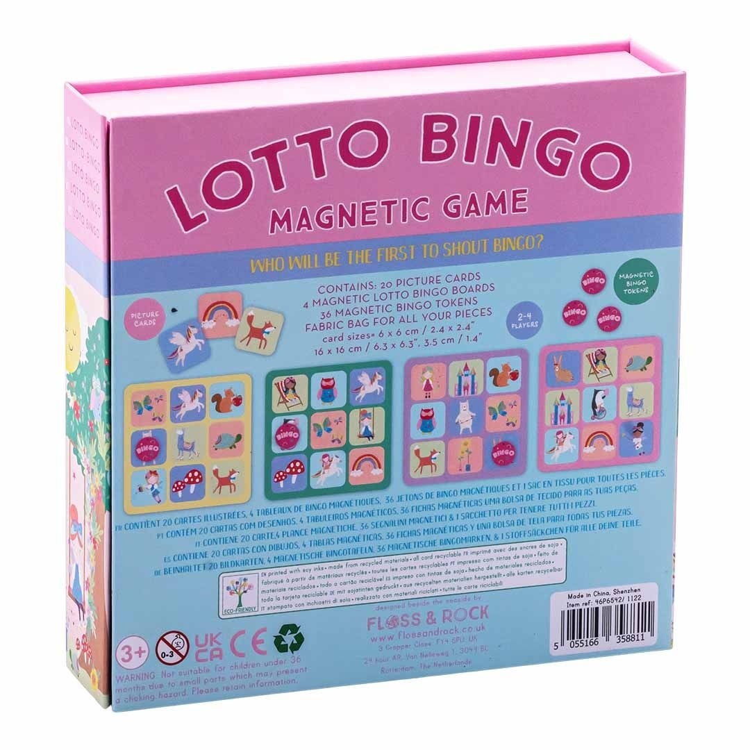 Floss & Rock Lotto / Bingo spel, Regenboog Elfje - 17 x 17 x 4 cm - Multi