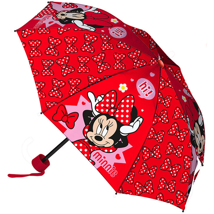 Disney Minnie Mouse Paraplu, Strik - Ø 90 x 24/55 cm - Polyester