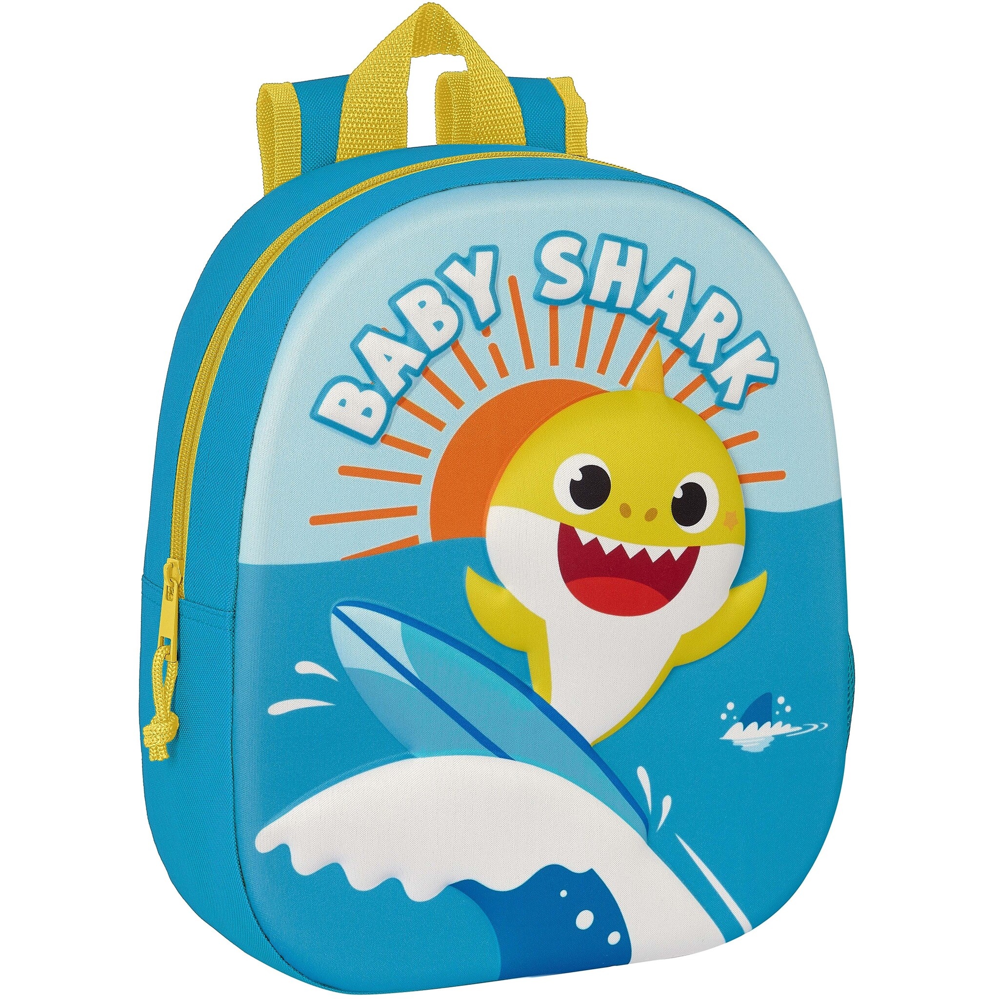 Baby Shark Backpack, 3D Surf - 33 x 27 x 10 cm - Polyester
