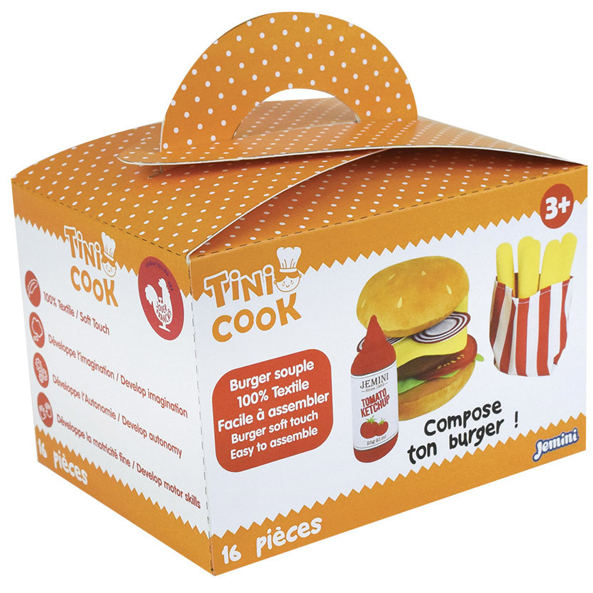 Jemini Tini Cook Burger menu - 16 pieces - Plush