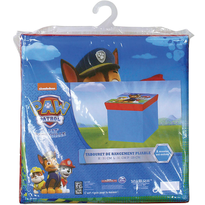 Paw Patrol Toy Box Stool Foldable, Puppy Power - 31 x 31 x 29 cm