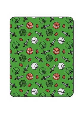 Minecraft Fleece plaid Symbol 110 x 150 Polyester