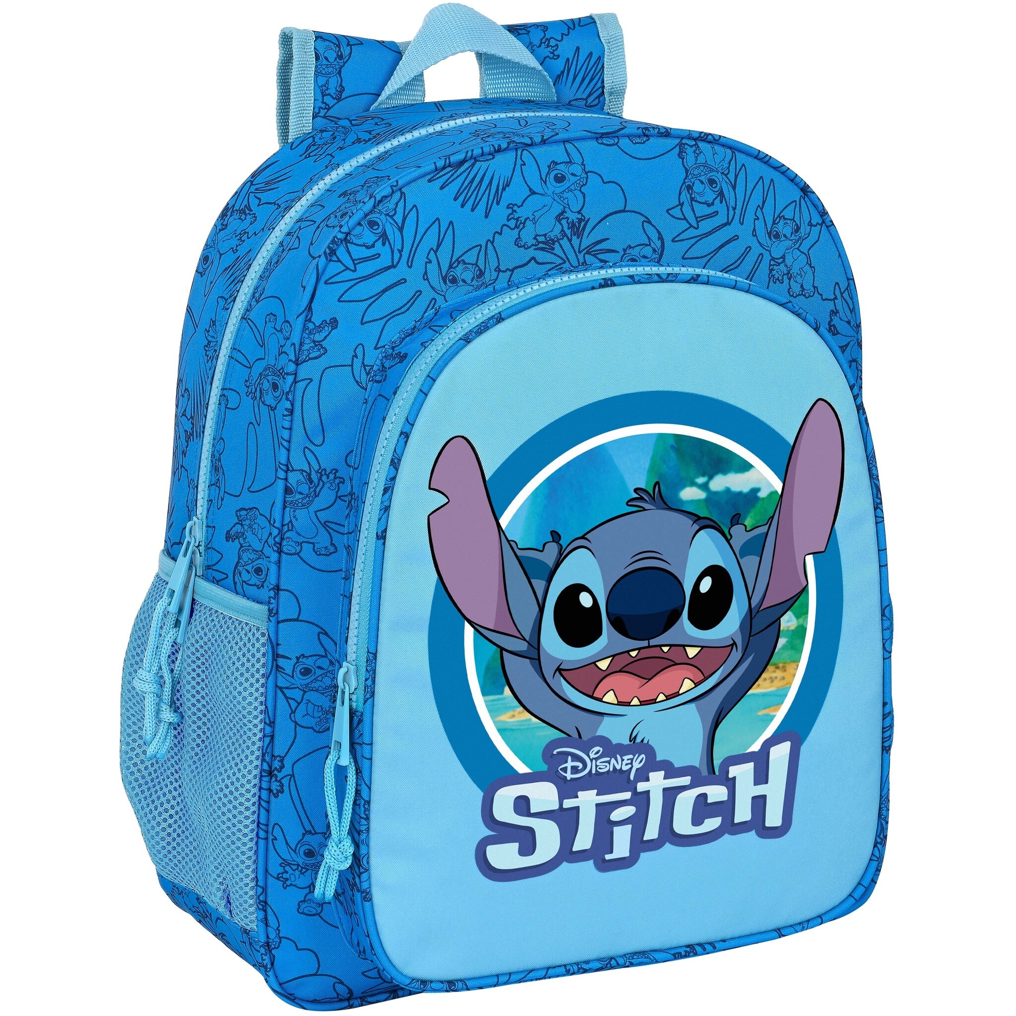 Disney Lilo & Stitch Backpack, True Blue - 38 x 32 x 12 cm - Polyester