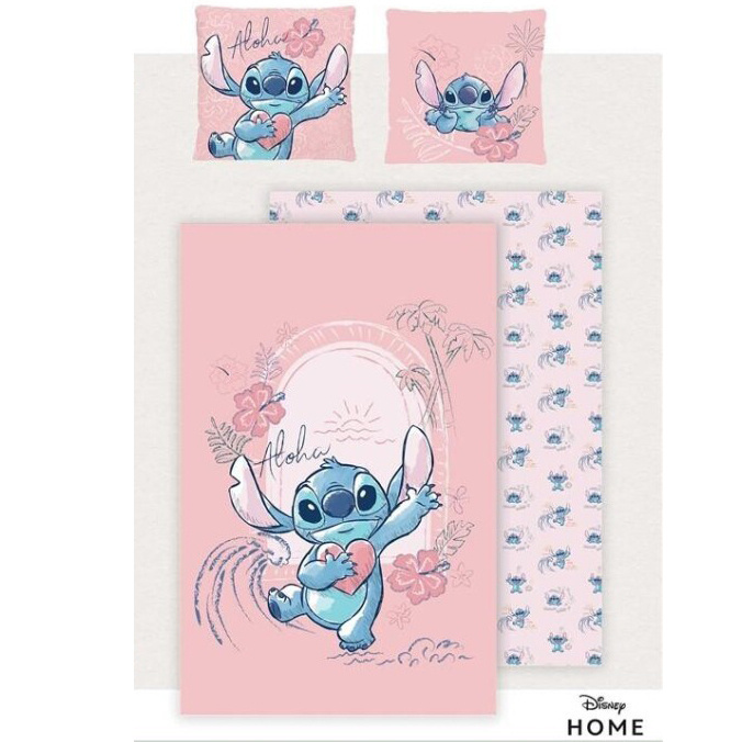 Disney Lilo & Stitch Duvet cover Heart - Lits Jumeaux - 240 x 220 + 2x 65 x 65 cm - Cotton