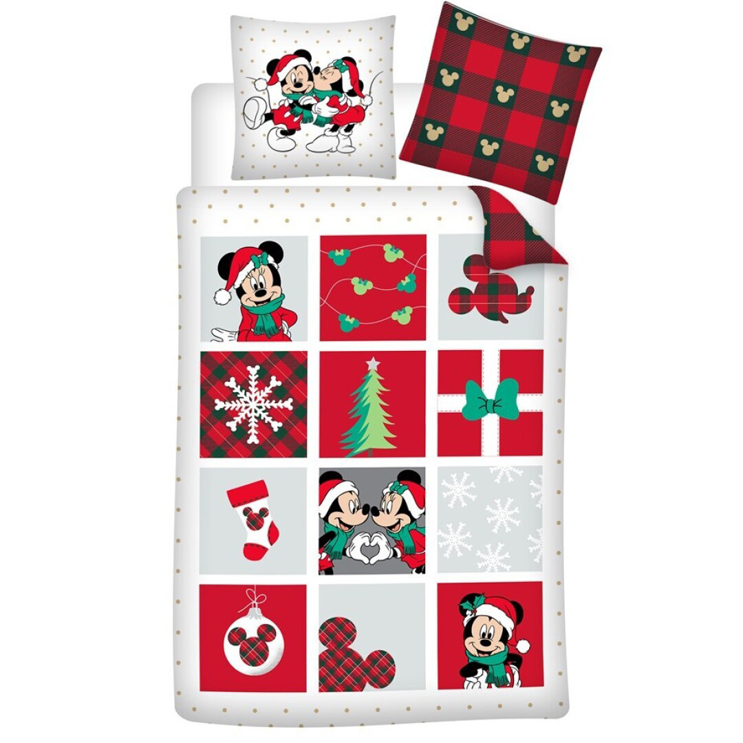 Disney Minnie & Mickey Mouse Duvet cover Christmas - Single - 140 x 200 - Cotton Flannel