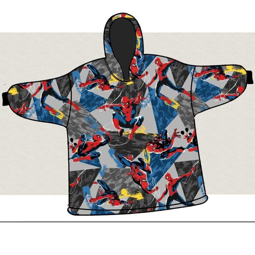 Spiderman Hoodie Fleece deken, Jump - Kind  (One Size ) - Polyester