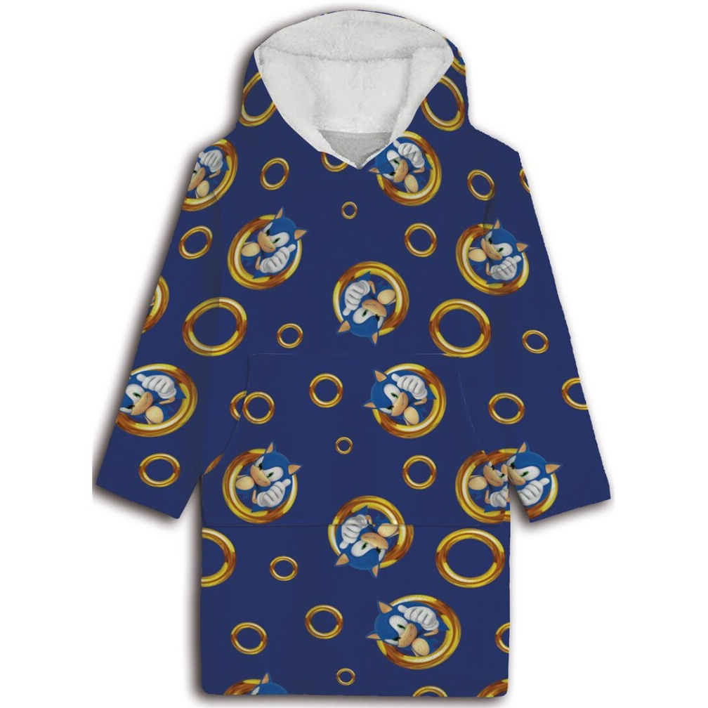 Sonic Hoodie Fleece Deken, Rings - Volwassen (One Size) - Polyester