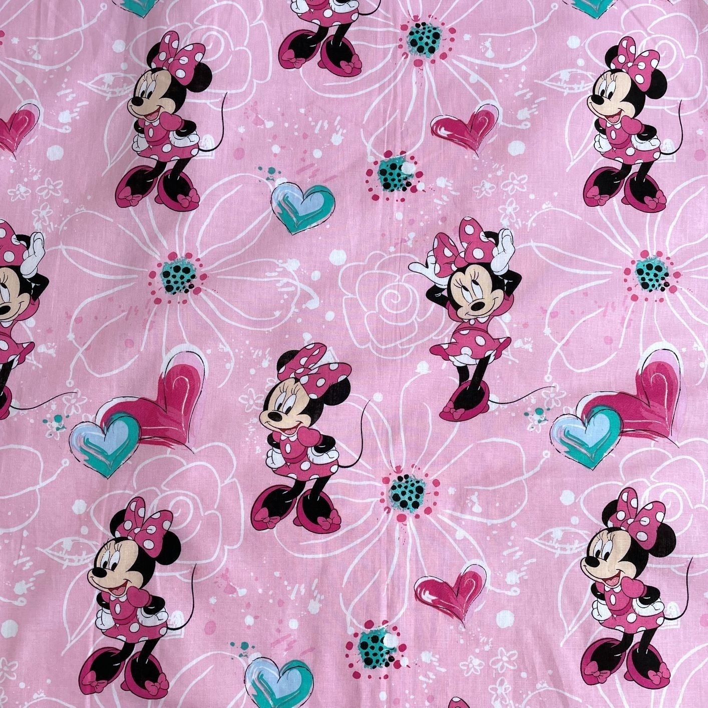 Disney Minnie Mouse Fitted sheet Flowers - Single - 90 x 190/200cm - Cotton
