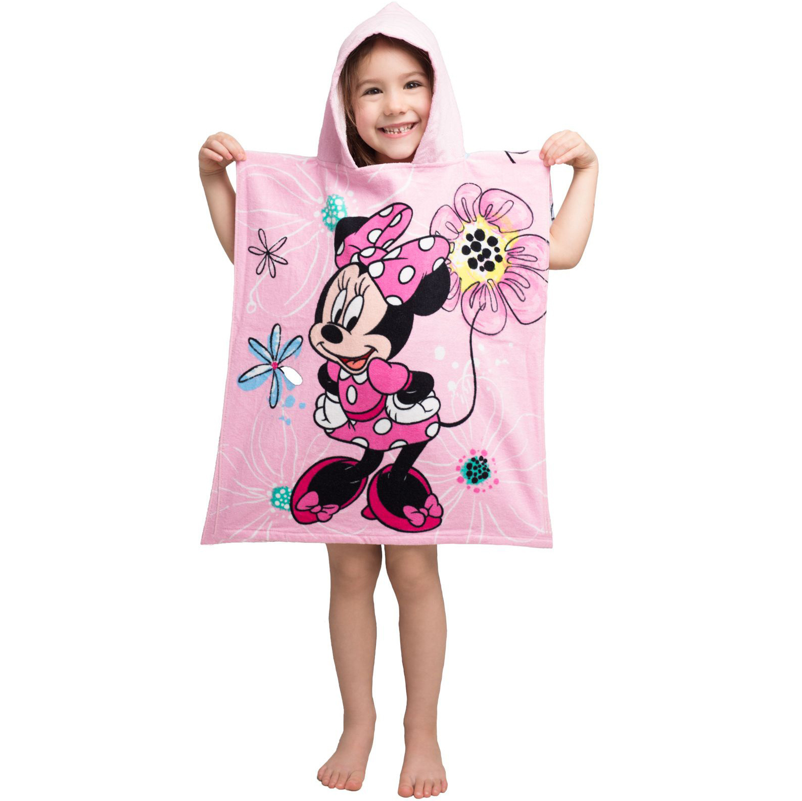 Disney Minnie Mouse Poncho / Badcape Pink Bow - 50 x 115 cm - Katoen