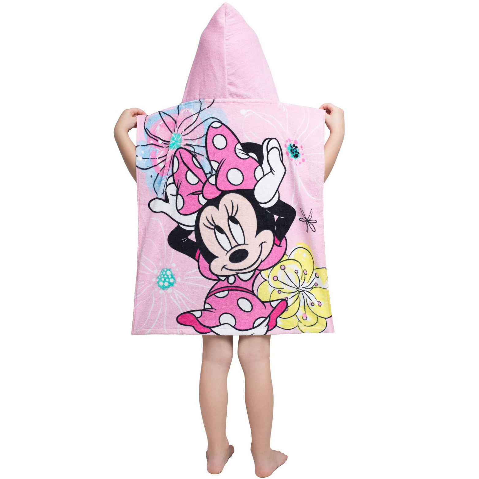 Disney Minnie Mouse Poncho / Bath cape Pink Bow - 50 x 115 cm - Cotton
