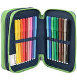 Minecraft Filled Pencil Case Creeper 3 zippers - 20 x 13 x 7 cm - Polyester