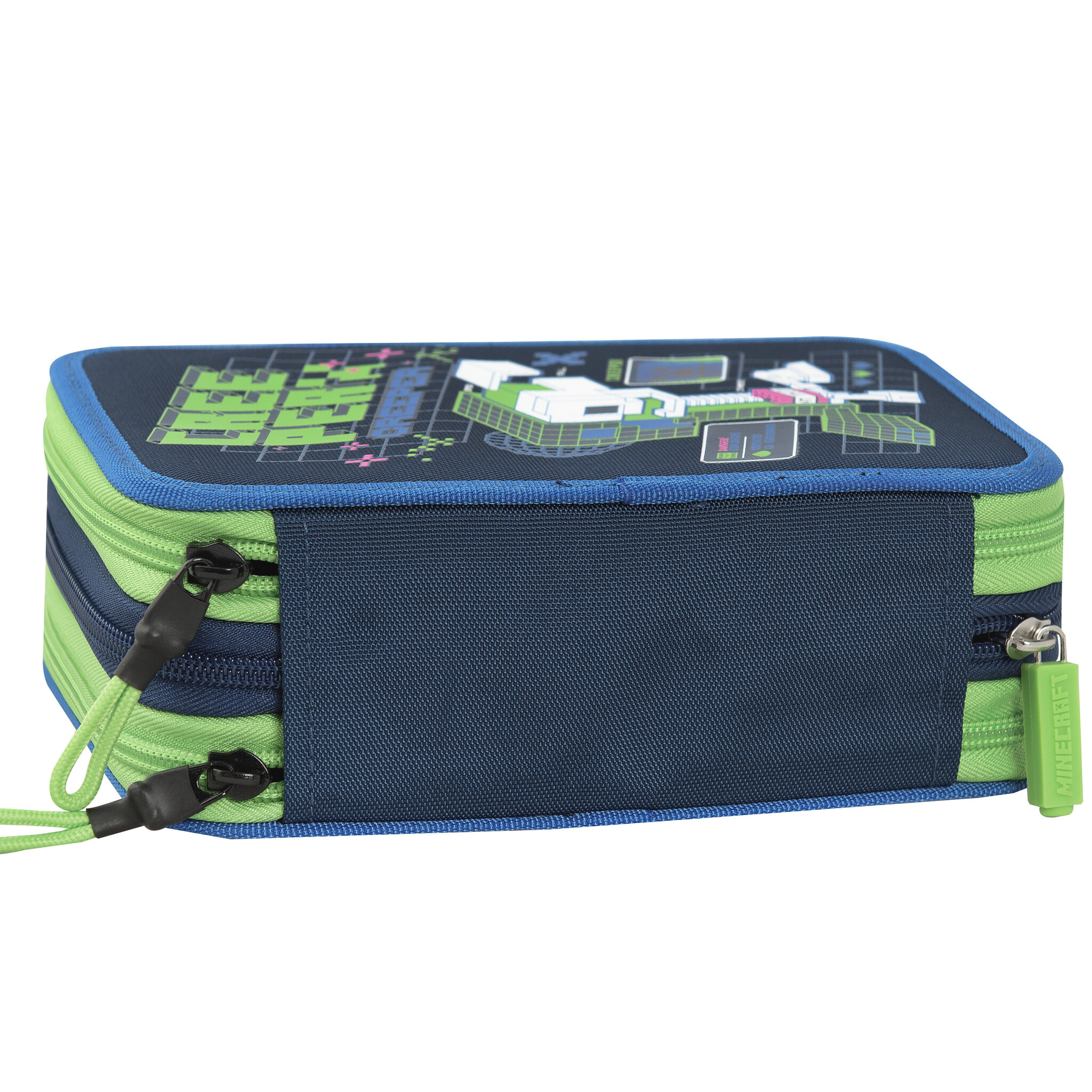 Minecraft Filled Pencil Case Creeper 3 zippers - 20 x 13 x 7 cm - Polyester