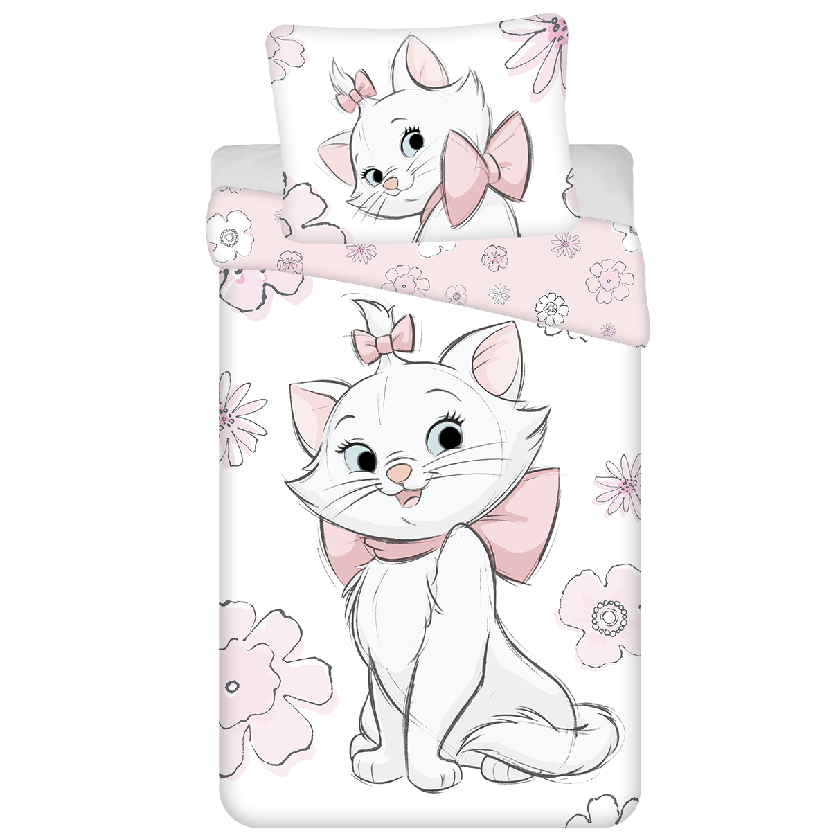 Disney Aristocat Dekbedovertrek Bloemen - Eenpersoons - 140 x 200 cm  - Katoen