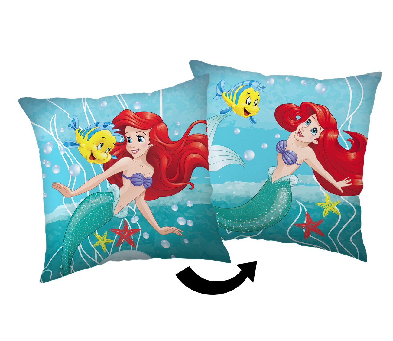 Disney De kleine Zeemeermin decorative cushion - 35 x 35 cm - Polyester