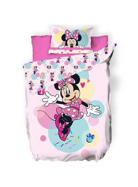 Disney Minnie Mouse Dekbedovertrek Happy 140 x 200 + 65 x 65 Polycotton