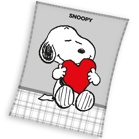 Snoopy Fleece deken, Love - 150 x 200 cm - Polyester