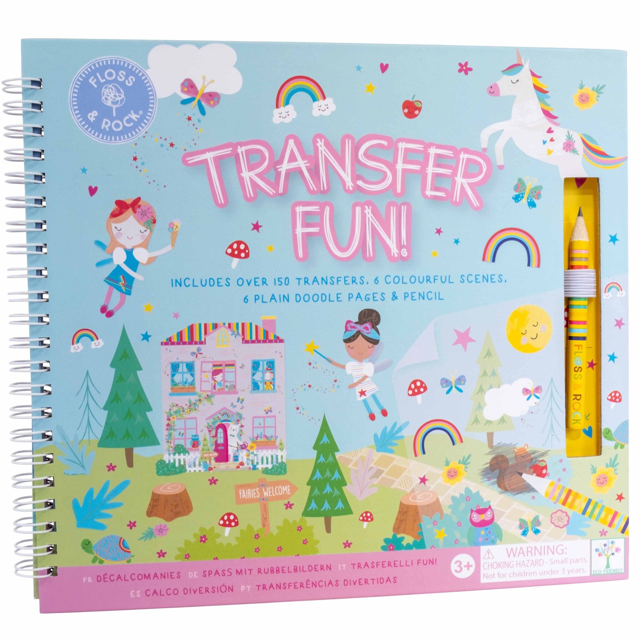 Floss & Rock Transfer Speel/Tekenboek, Rainbow Fairy - 24 x 21 x 0.8cm - Multi