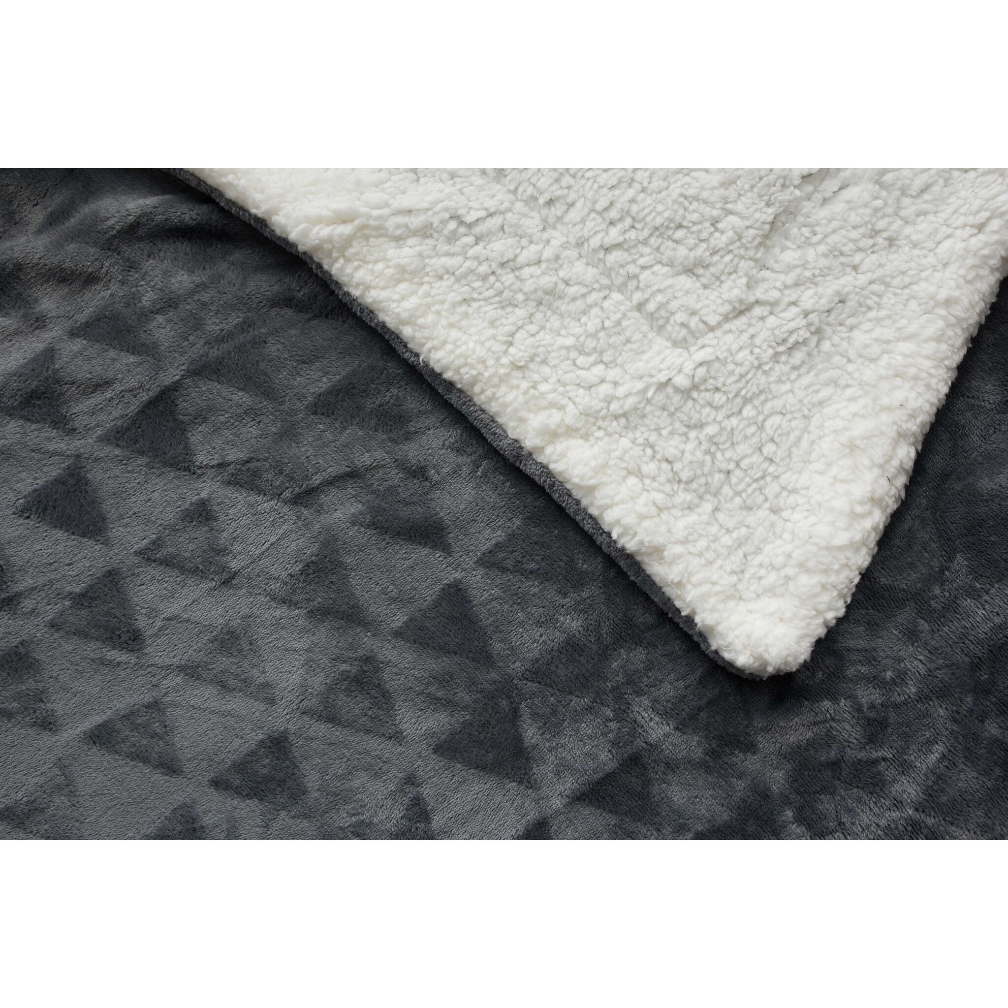 Sweet Home Sherpa Fleece plaid, Donkergrijs - 150 x 200 cm - Polyester