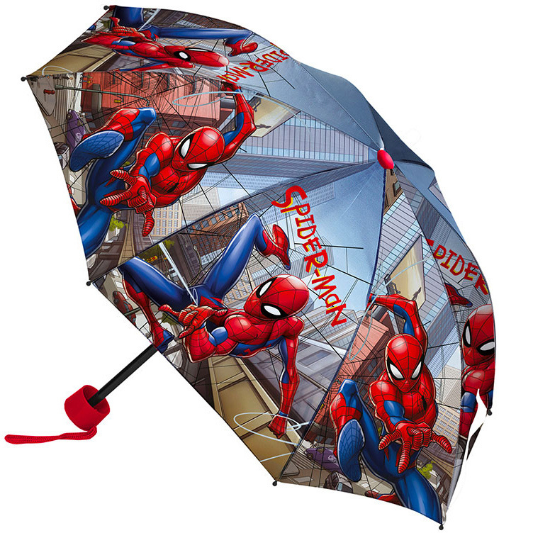 Spiderman Umbrella, City - Ø 90 x 24/55 cm - Polyester