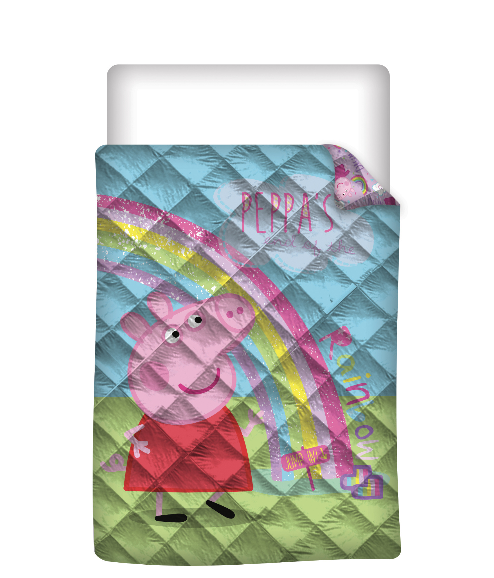 Peppa Pig Sprei Rainbow - Eenpersoons - 140 x 200 cm - Polyester